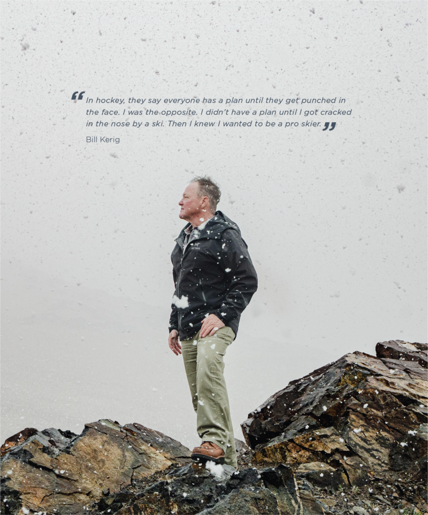 Bill Kerig stands on a crest at Antelope Island State Park in Utah, as snowflakes fall thick around him